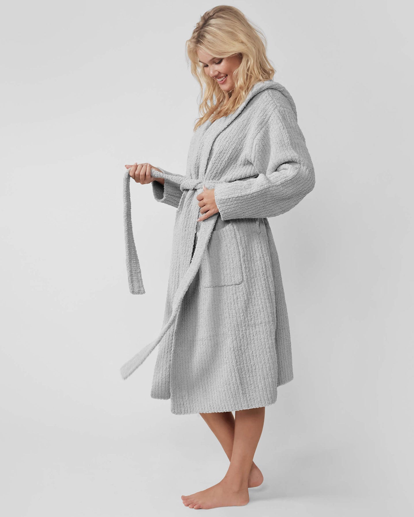 Ribbed Hooded Robe