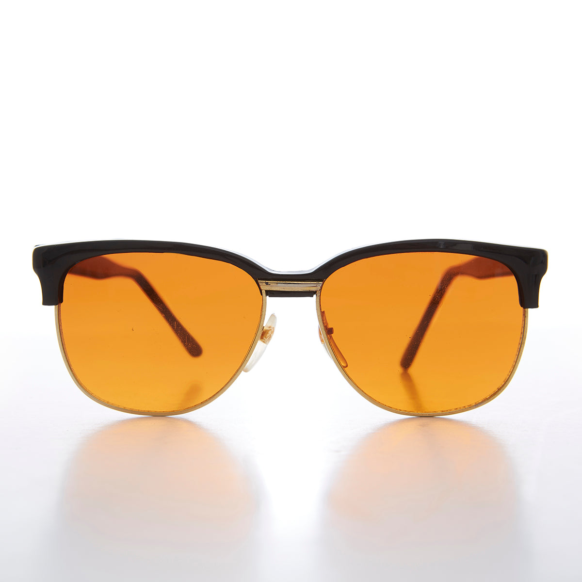 Amber Lens Half Frame Square Vintage Deadstock Sunglass - Sasha