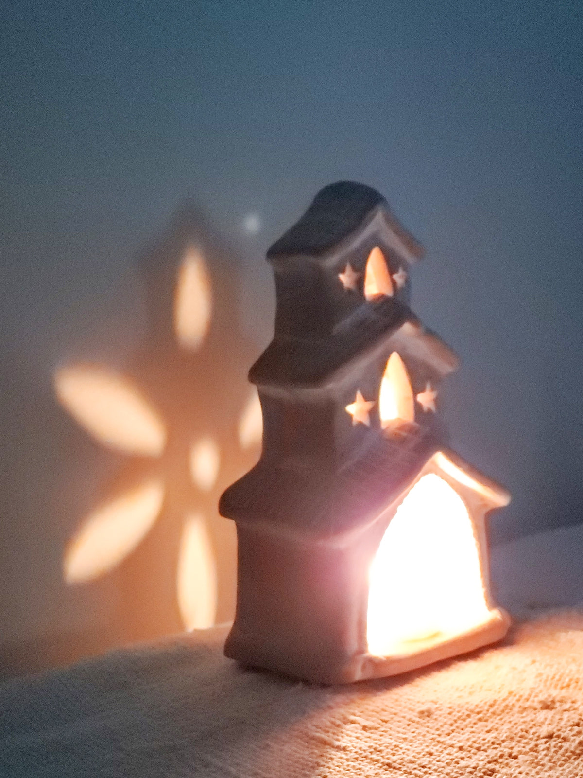 Terracotta Tea Light Candle Holder - House