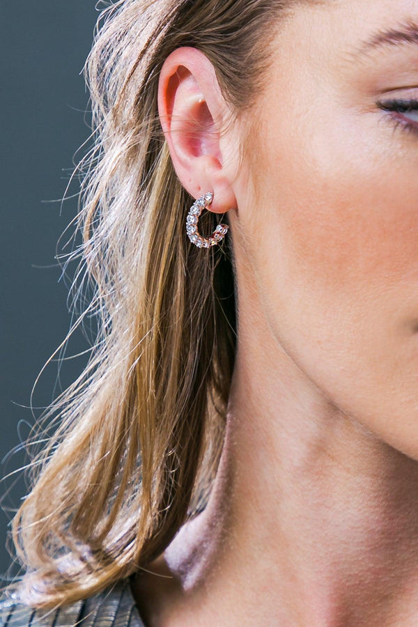 RUBY HOOP EARRINGS.