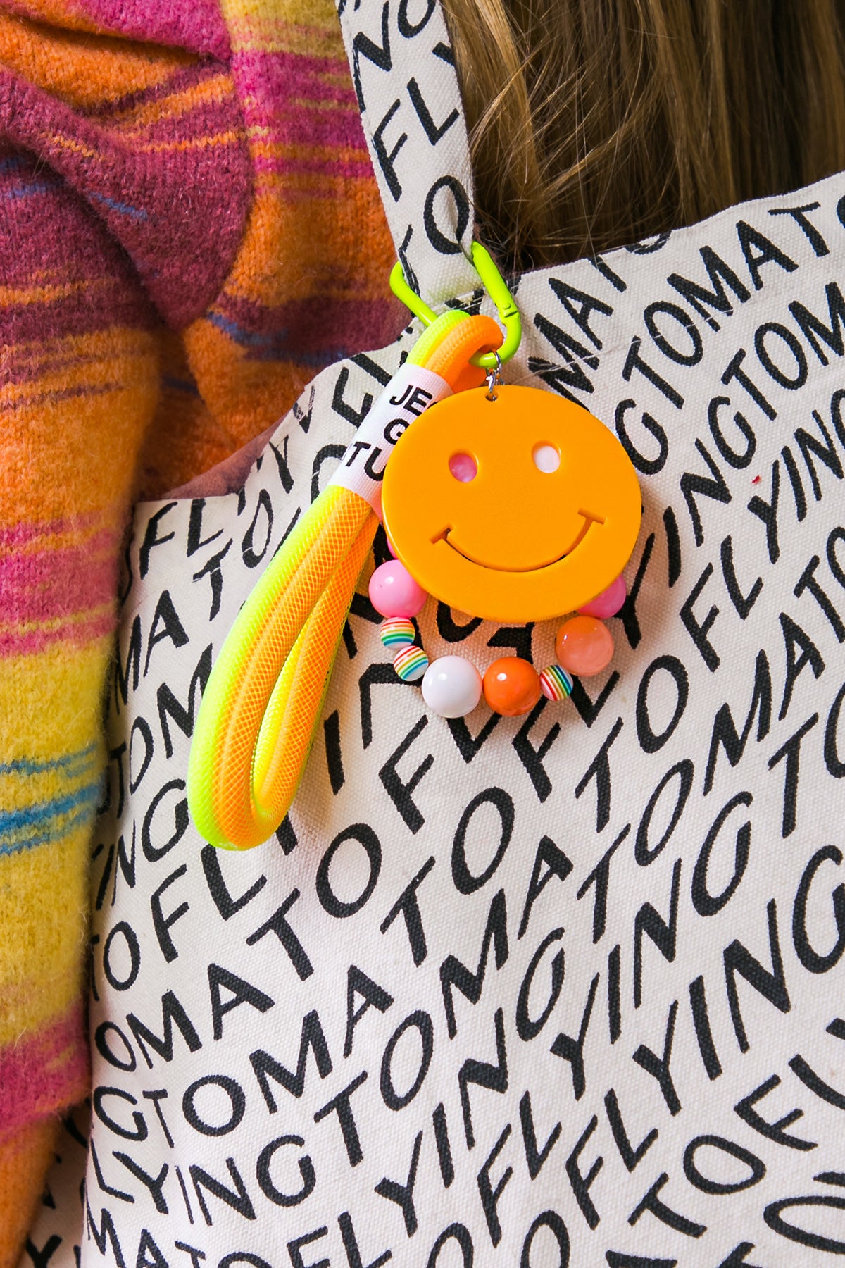 SMILEY FACE KEYCHAIN BAG CHARMS