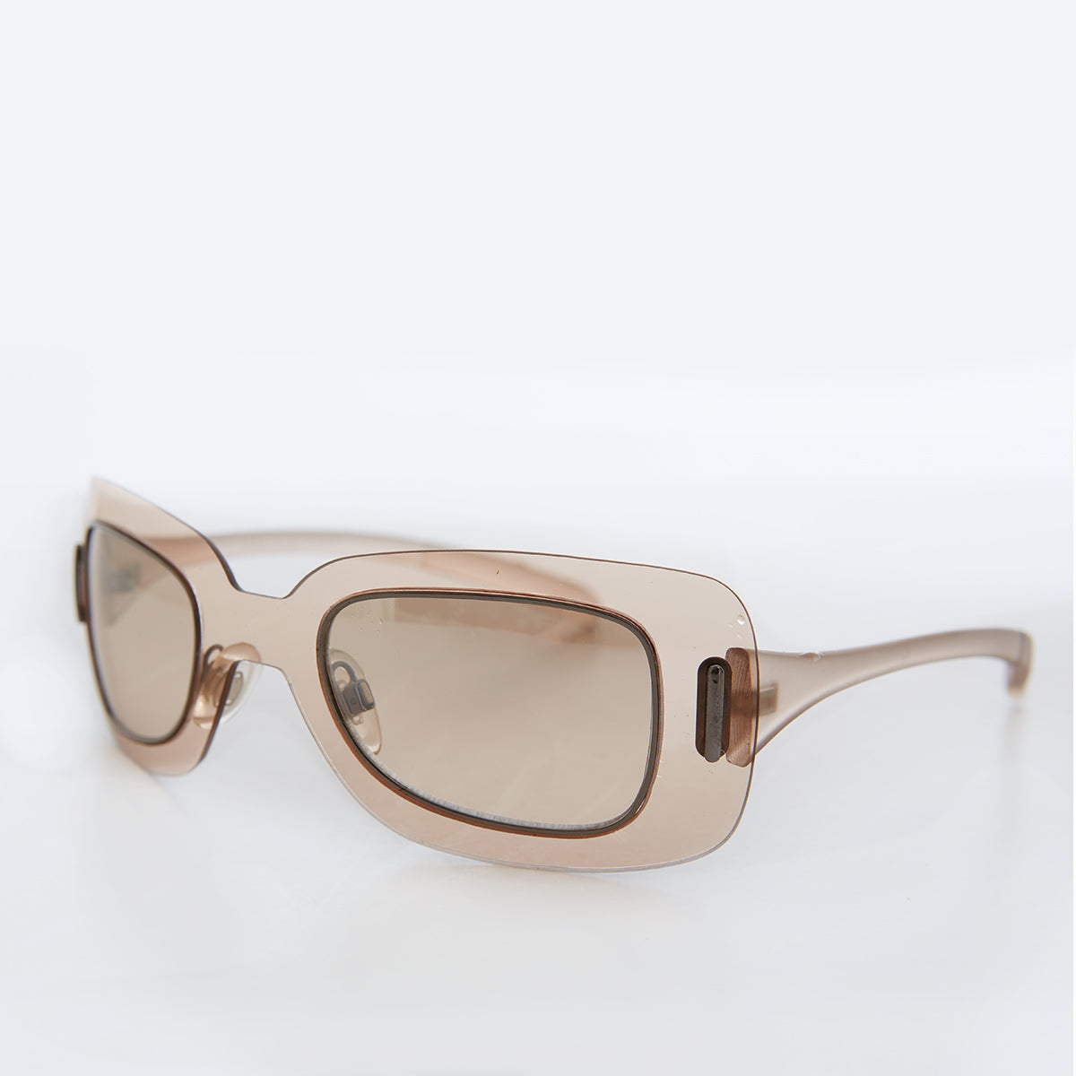 Curved Futuristic Vintage Sunglasses with Mirror Lens - Tonya