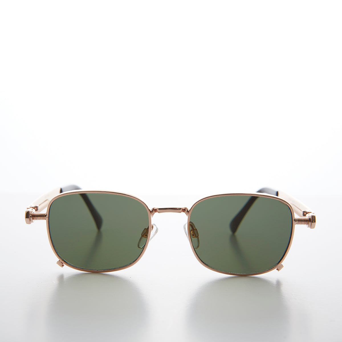 Tailored Steampunk Gold Sunglass with Industrial Temples - Tyga 1