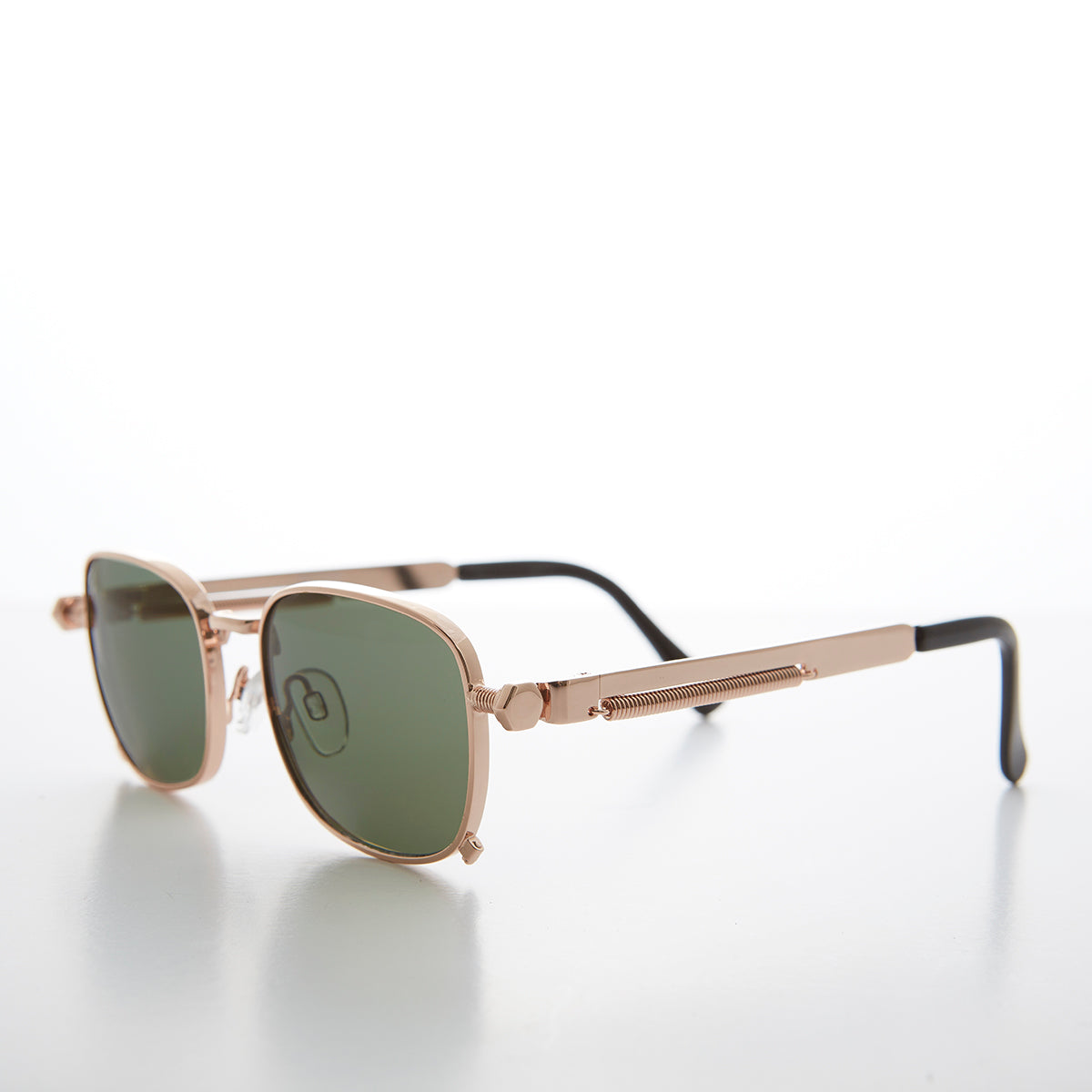 Tailored Steampunk Gold Sunglass with Industrial Temples - Tyga 1