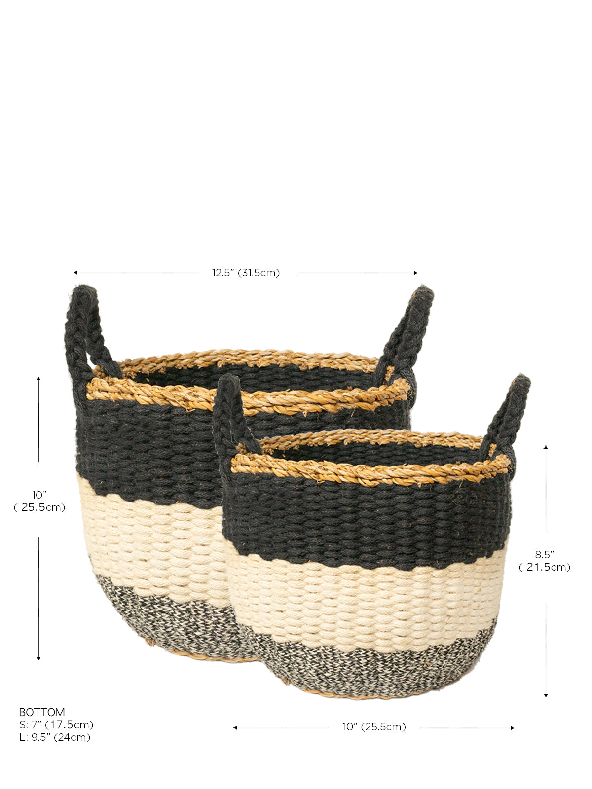 Ula Stripe Basket - Black