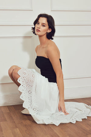 SOFT SPOKEN BEAUTY KNIT WOVEN MIDI DRESS - Flying Tomato - DRESSES - Freemarket