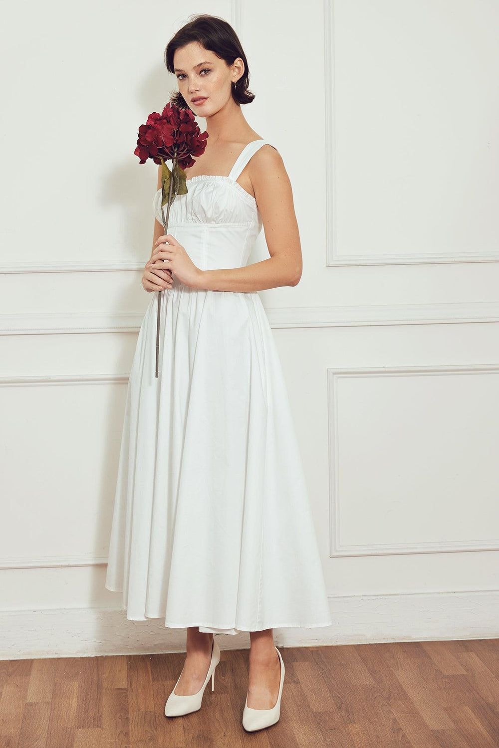 SWEETHEART SERENADE WOVEN MIDI DRESS - Flying Tomato - DRESSES - Freemarket