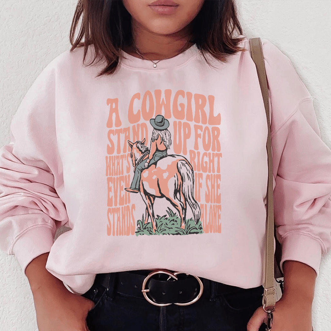 A Cowgirl Stand Up For What's Right Even If She Stands Alone Tee