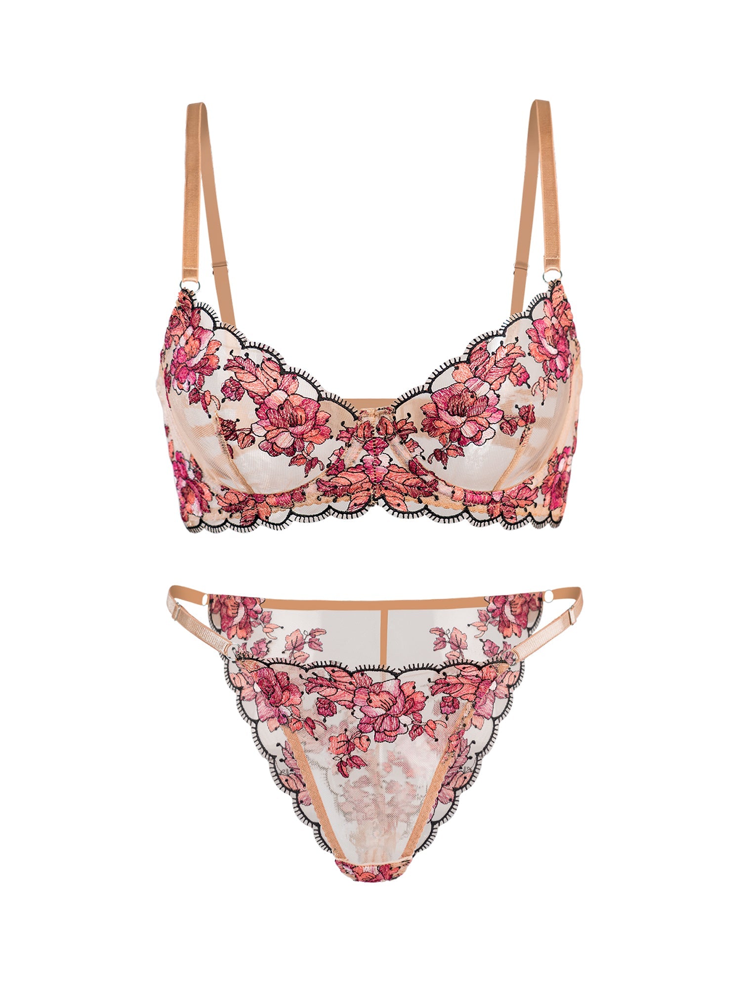 Blossom Elegance Lace Lingerie Set