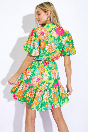 SWING OF THINGS WOVEN MINI DRESS.