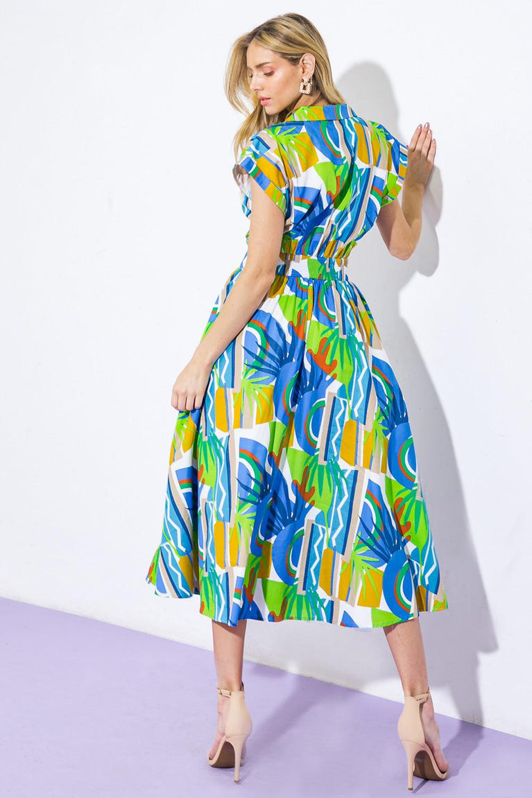 CABANA DREAMS WOVEN MIDI DRESS