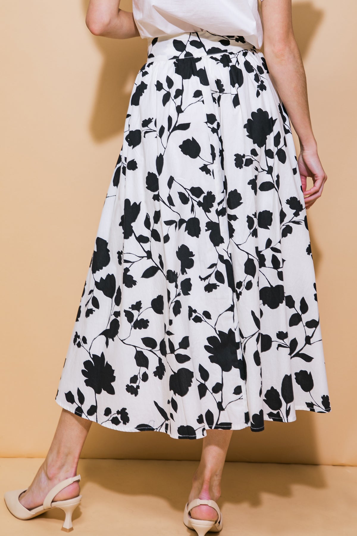 JUST A THOUGHT POPLIN MIDI SKIRT