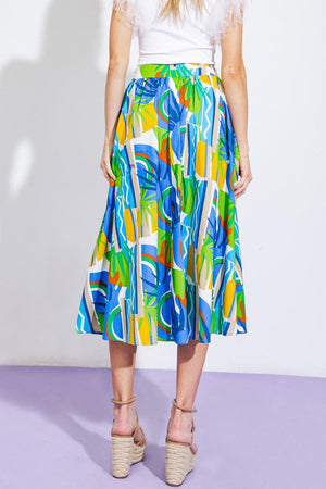 ARE WE THERE YET WOVEN MIDI SKIRT.