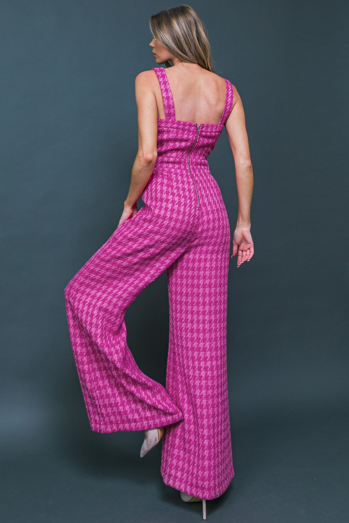 COOL GIRL STATUS TWEED JUMPSUIT
