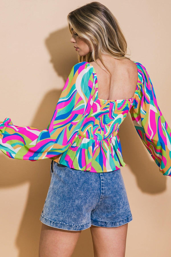 HIT OR MISS WOVEN TOP.