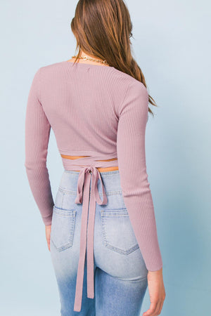 JUST MY TYPE CROP SWEATER TOP.