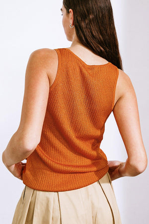 BLISSFUL LOVE WOVEN TANK TOP.
