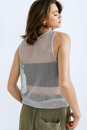 LOST IN THE WAVES WOVEN TANK TOP.