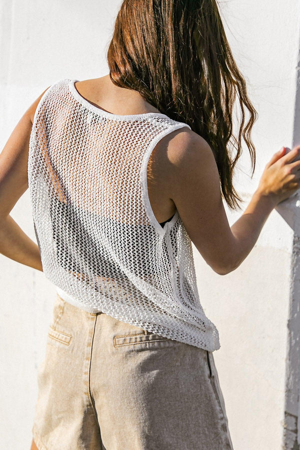 LOST IN THE WAVES WOVEN TANK TOP.
