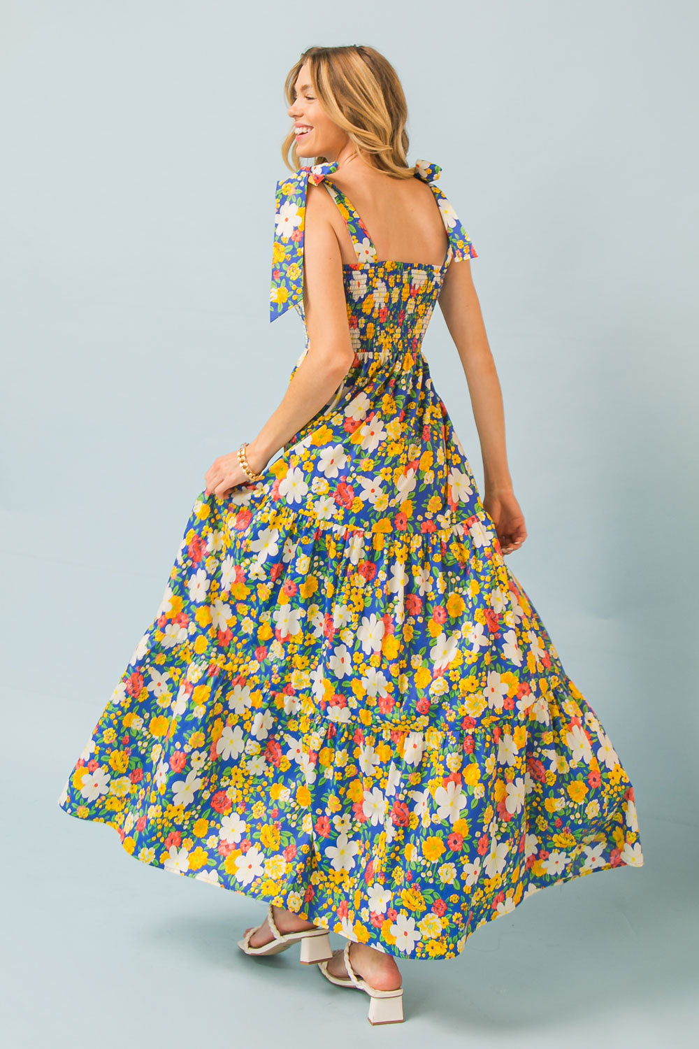 BEAUTIFUL ESSENCE FLORAL WOVEN MAXI DRESS