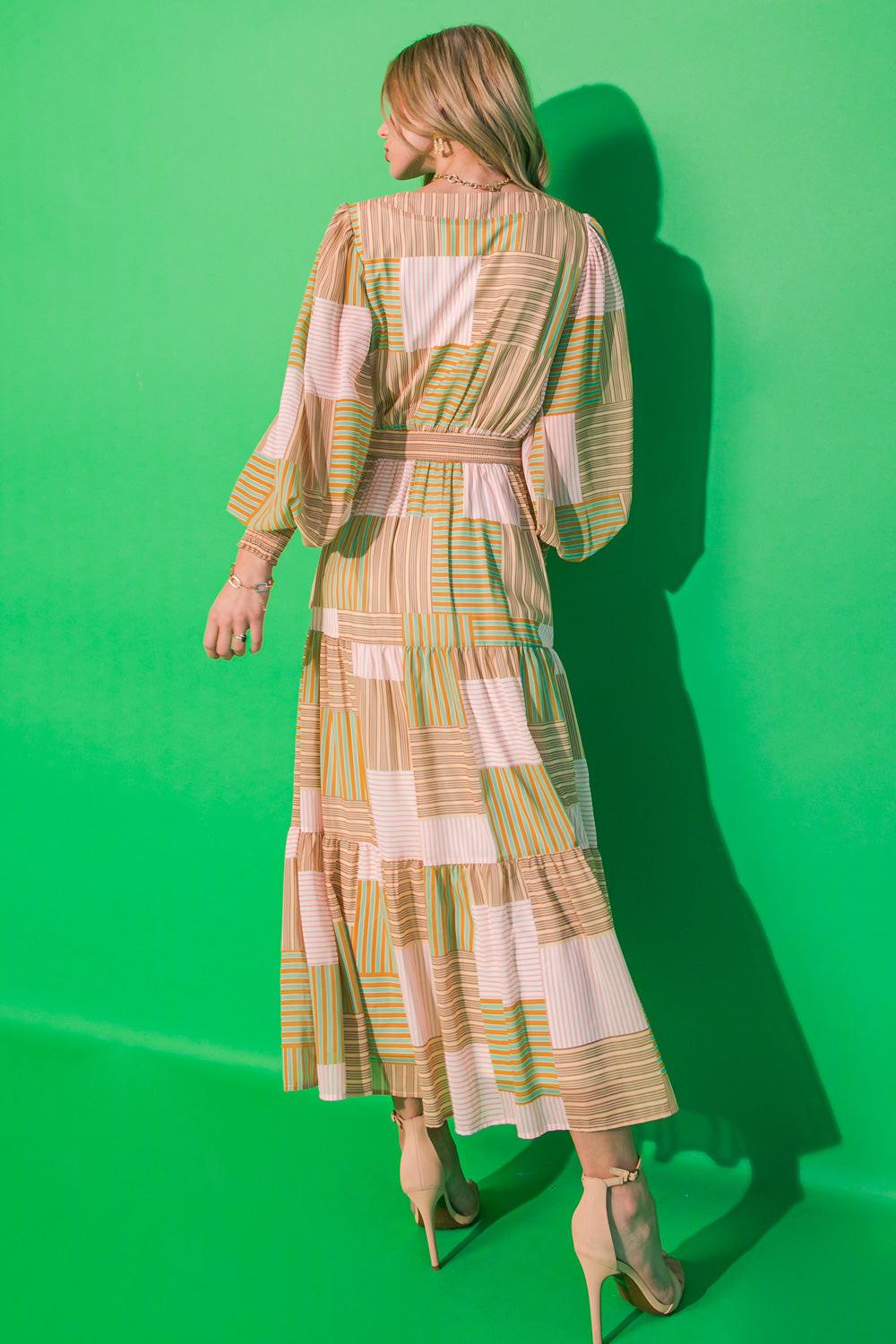 AFTERNOON DANCE WOVEN MIDI DRESS.