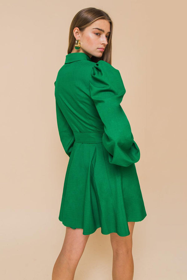 WRAPPED UP IN LOVE MINI DRESS.
