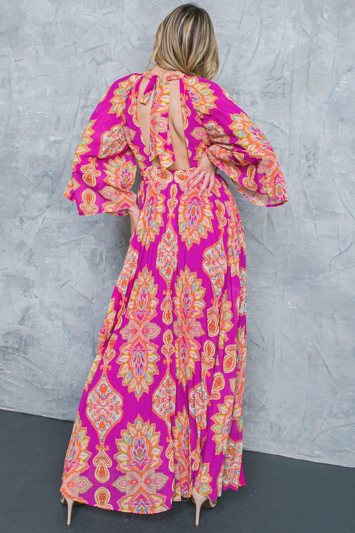 COVERED BY LOVE WOVEN MAXI DRESS.