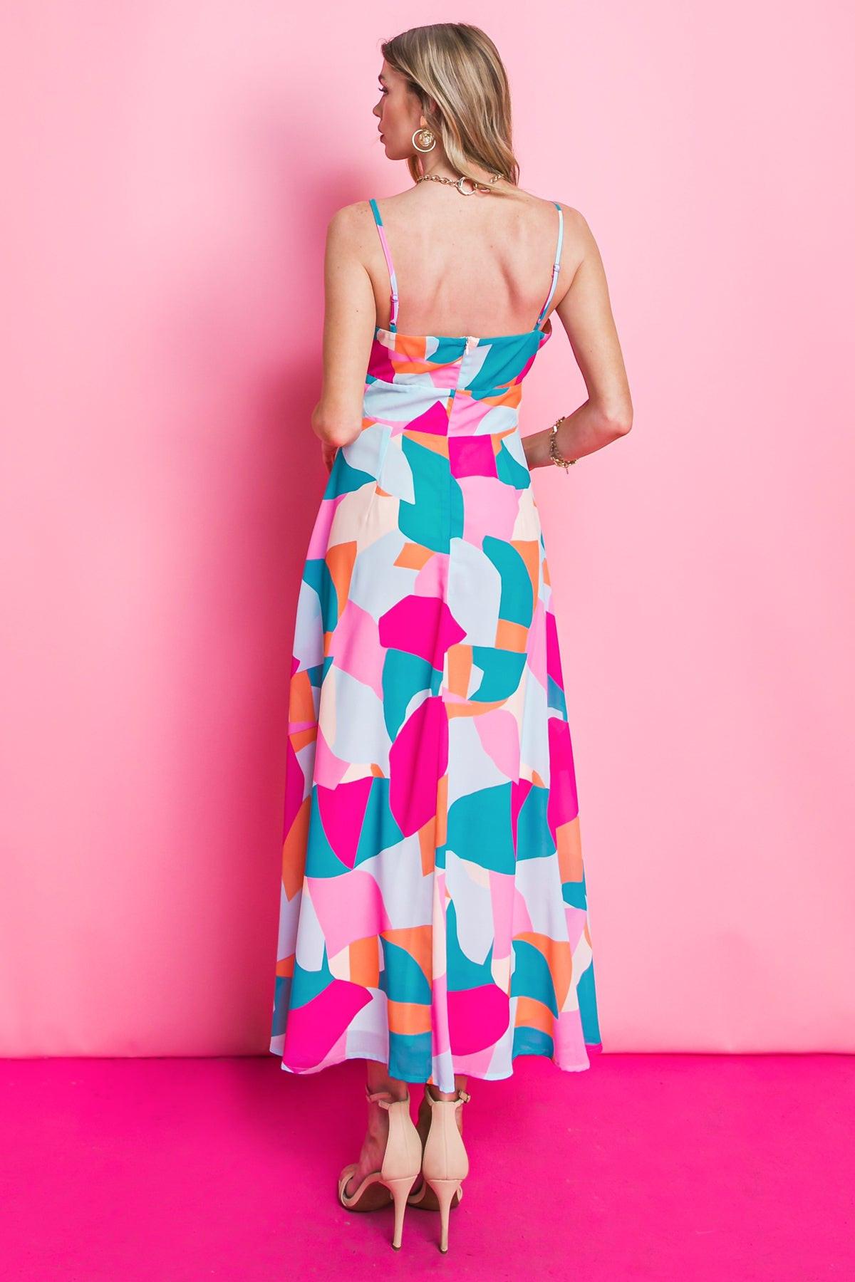 BLUE OCEAN BEACH WOVEN MIDI DRESS.