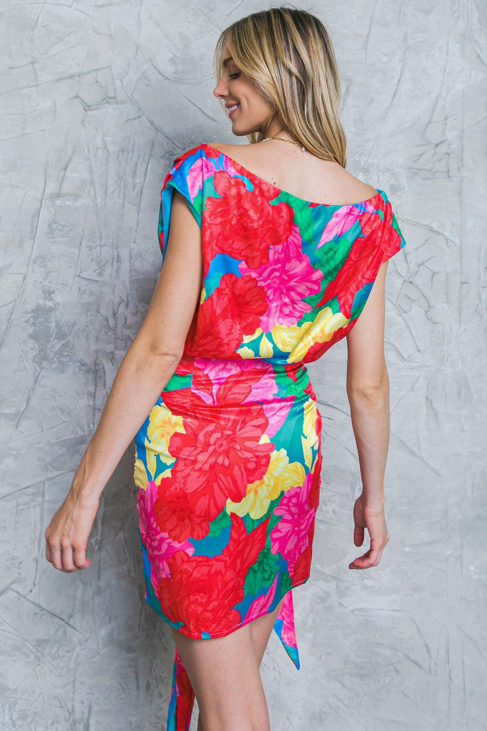 BLOOM SEASON WOVEN MINI DRESS.