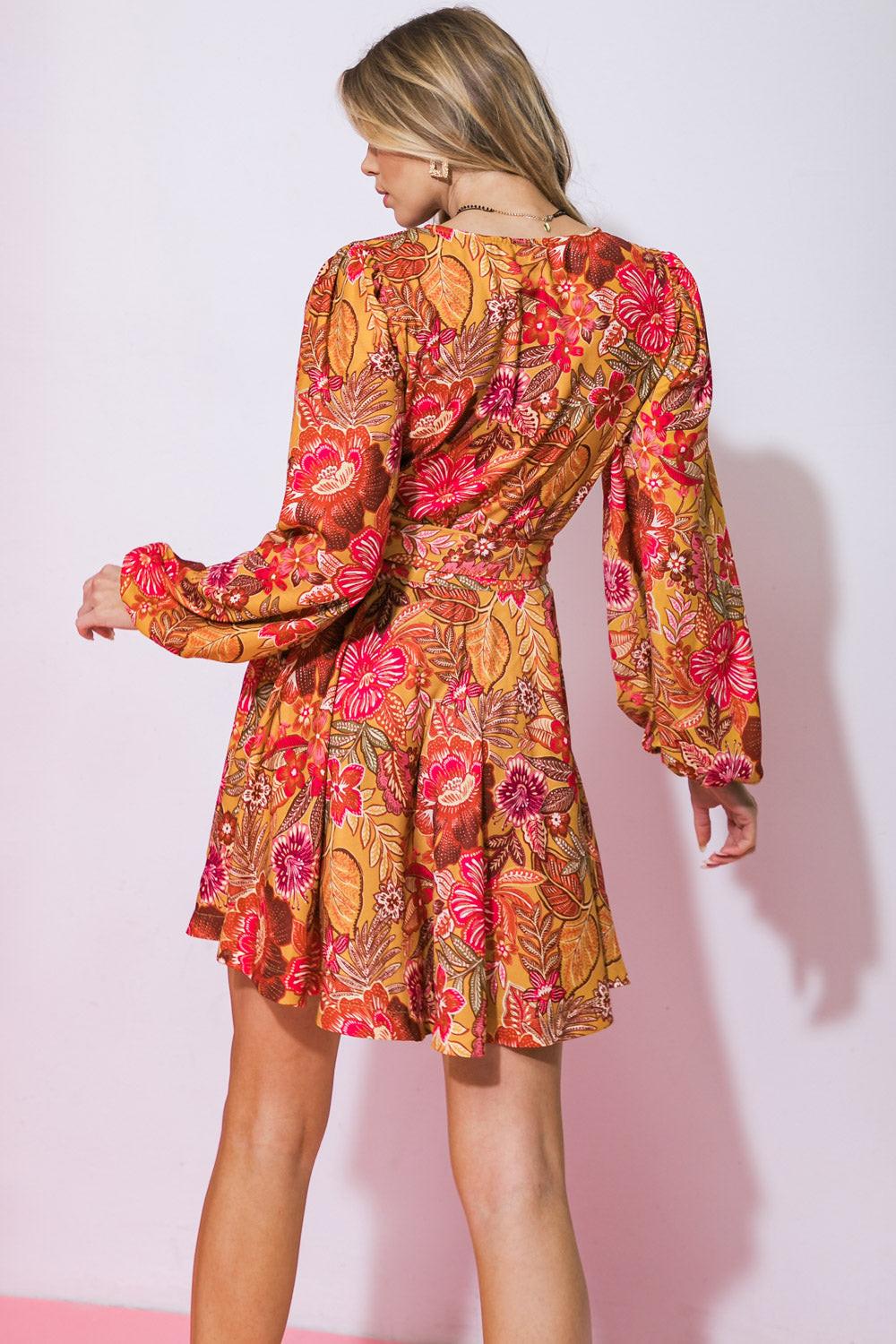 AROUND THE TIME WOVEN MINI DRESS.