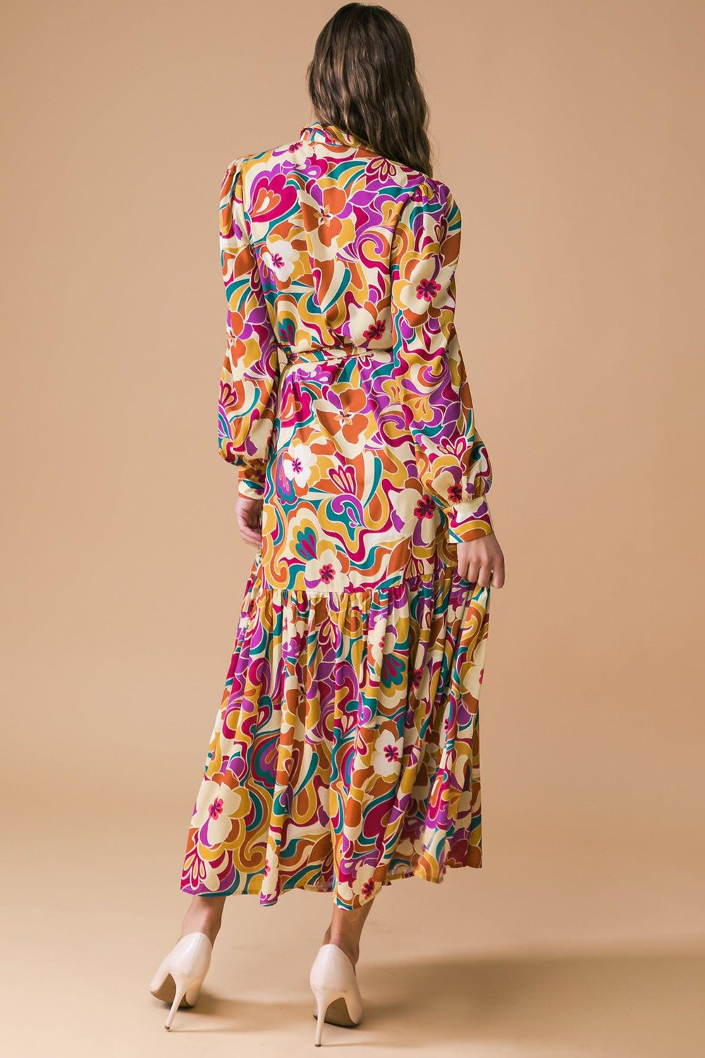 MY EYES ON YOU WOVEN MIDI DRESS.