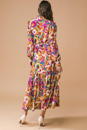 MY EYES ON YOU WOVEN MIDI DRESS.