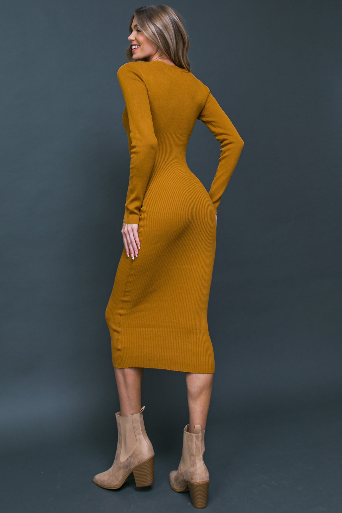 BE WITH YOU SWEATER MIDI DRESS