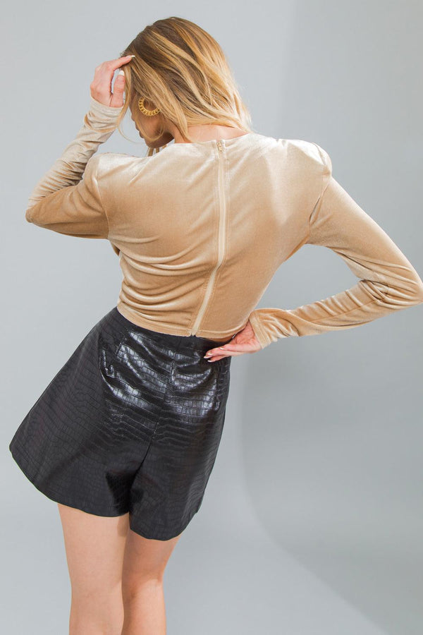 CONTINUE THIS JOURNEY VELVET CROP TOP.