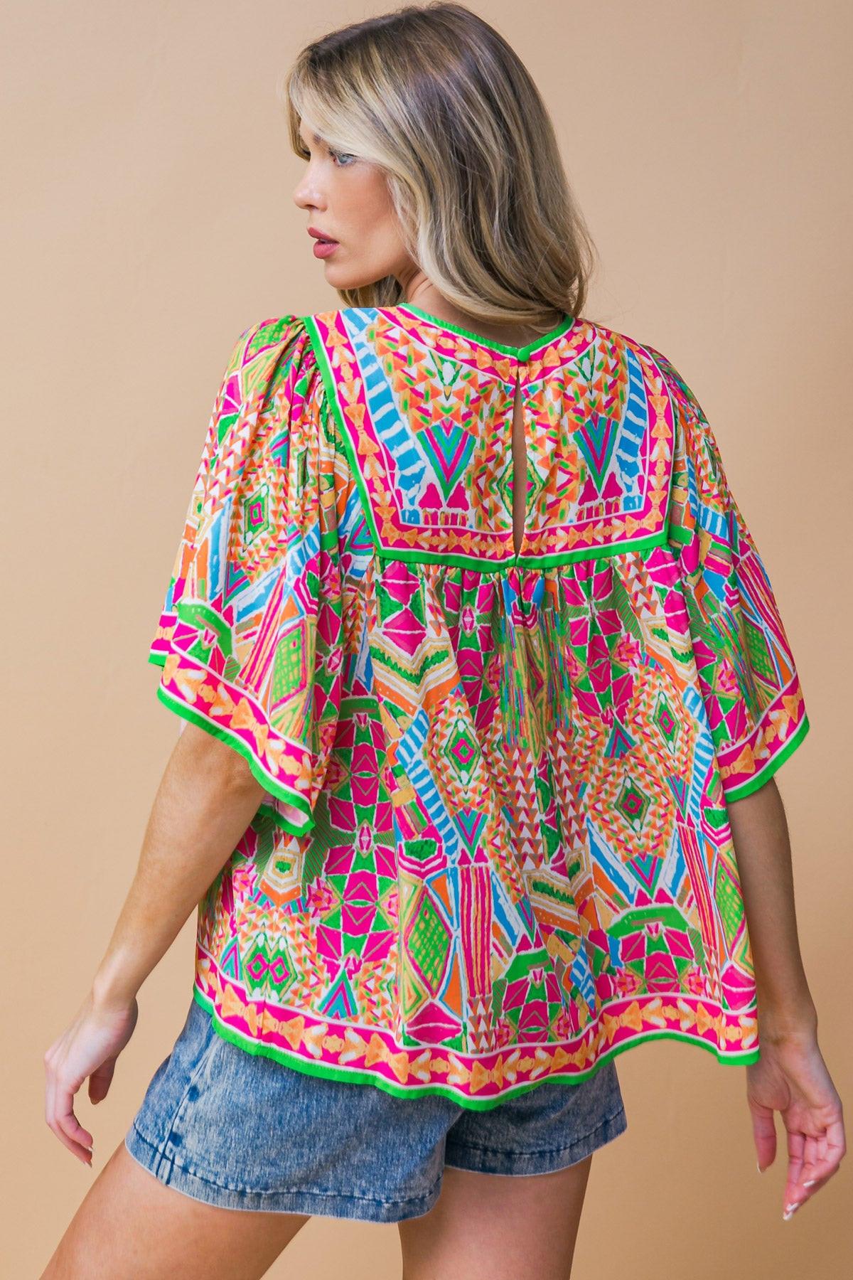 SPARKLY ENERGY WOVEN TOP.