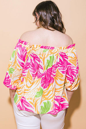 BREAKING HEARTS WOVEN TOP.
