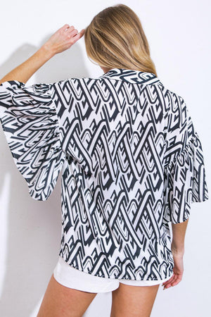 PRETTY ON POINT WOVEN TOP.
