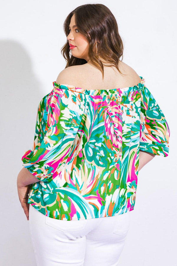 BRING GOOD ENERGY WOVEN TOP.