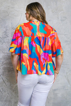 SHINING GARDEN WOVEN TOP.