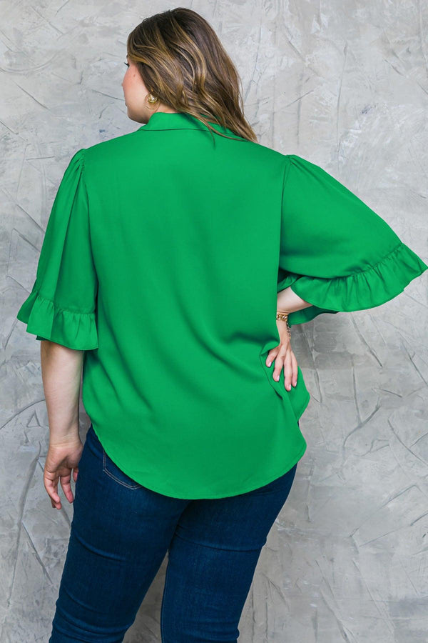BACK TO BUSINESS WOVEN TOP.