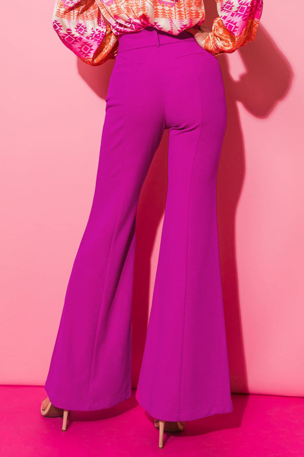 COUNTDOWN THE HOURS WOVEN FLARED PANTS - Flying Tomato - PANTS - Jealous Tomato