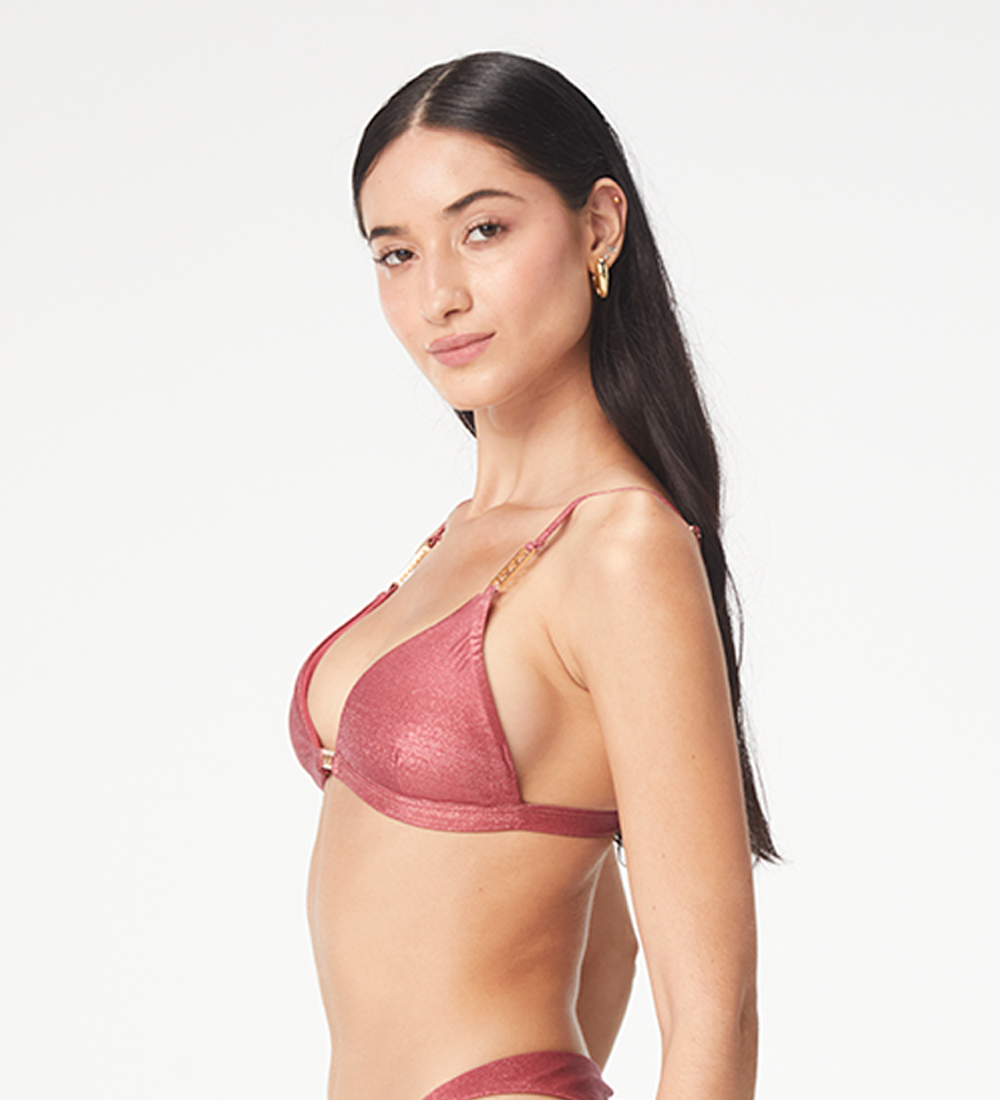 Dalia Cherry Shine Bikini Top