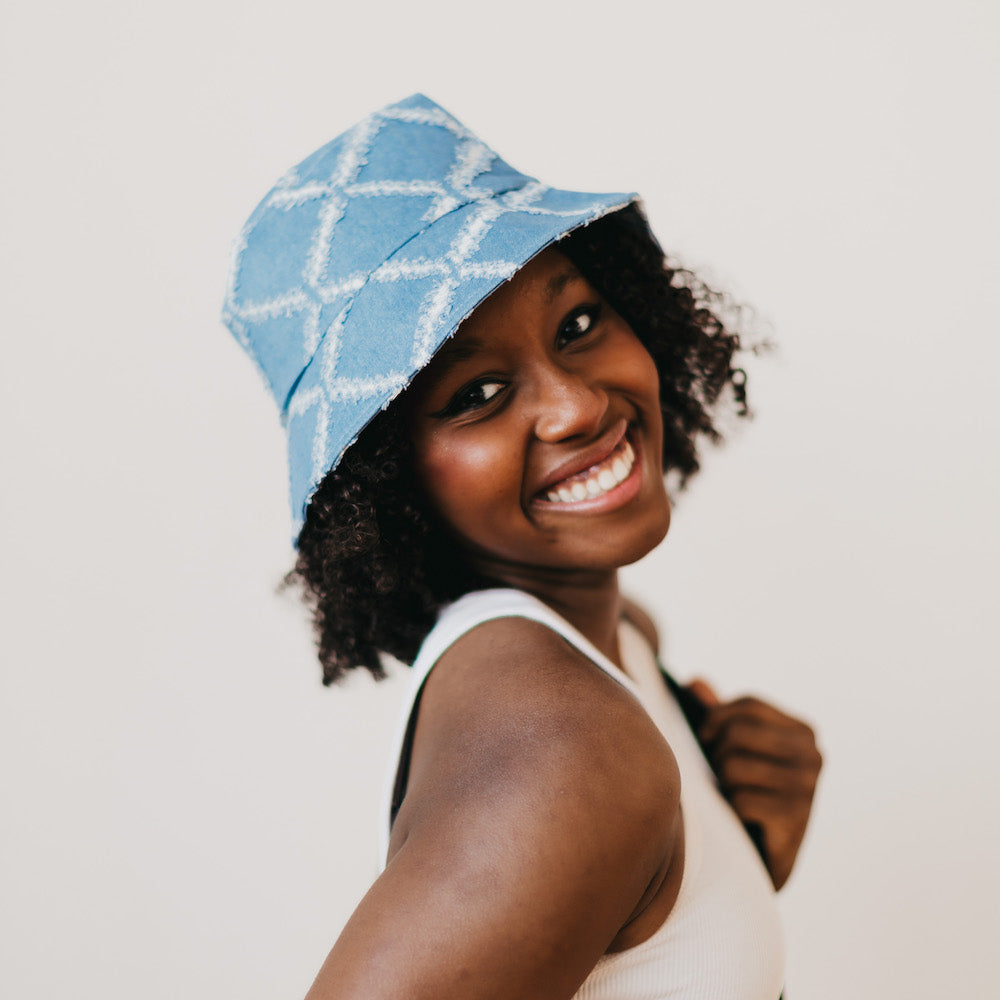 Diamond Print Bucket Hat