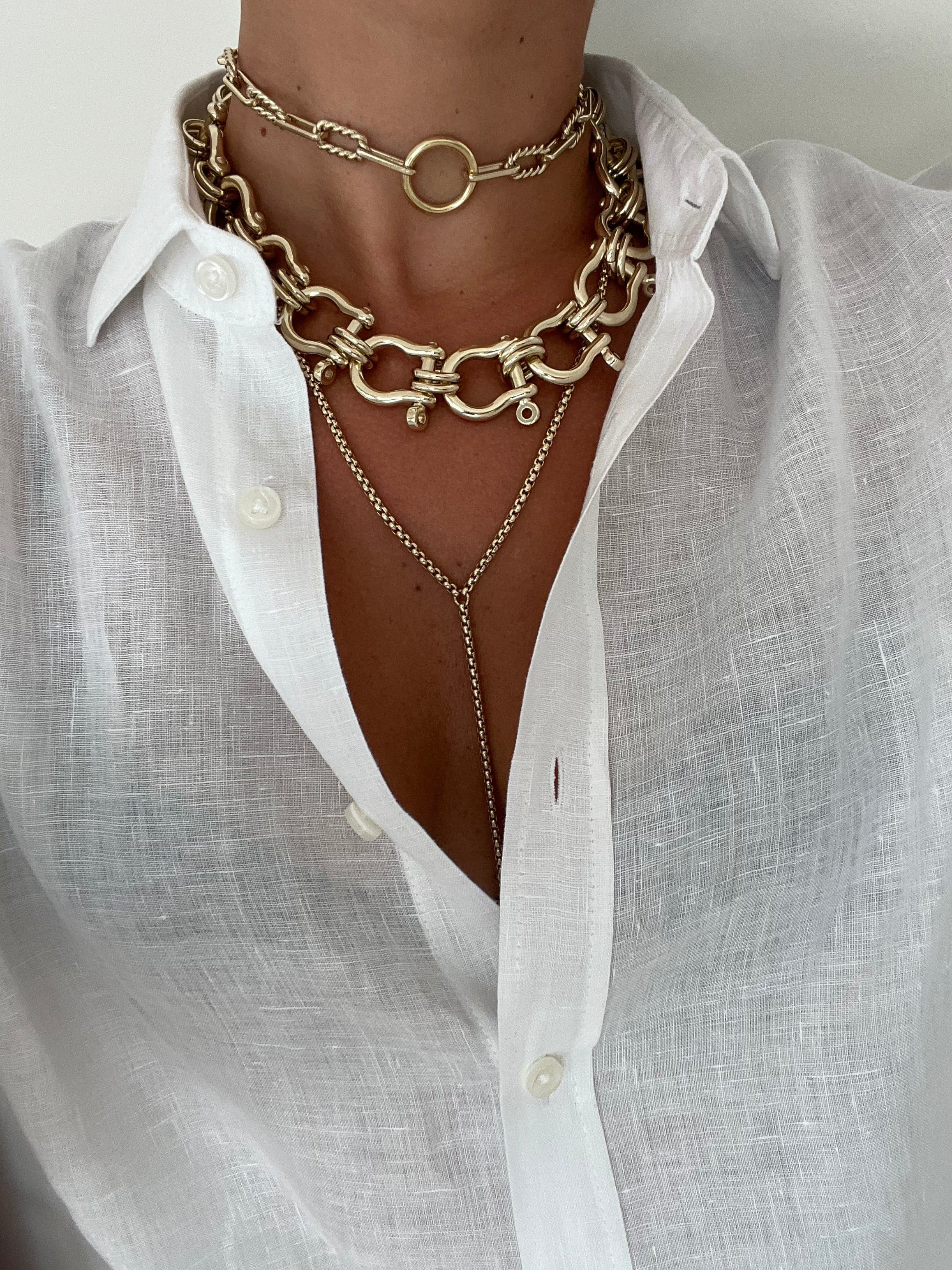 Thin Luciana Box Chain Lariat