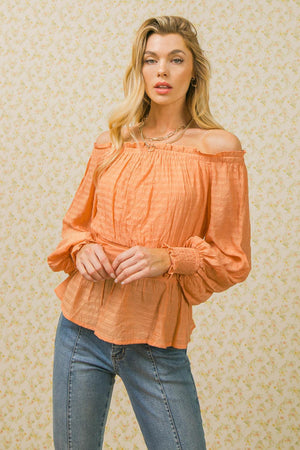 MIDNIGHT ROMANCE WOVEN TOP.