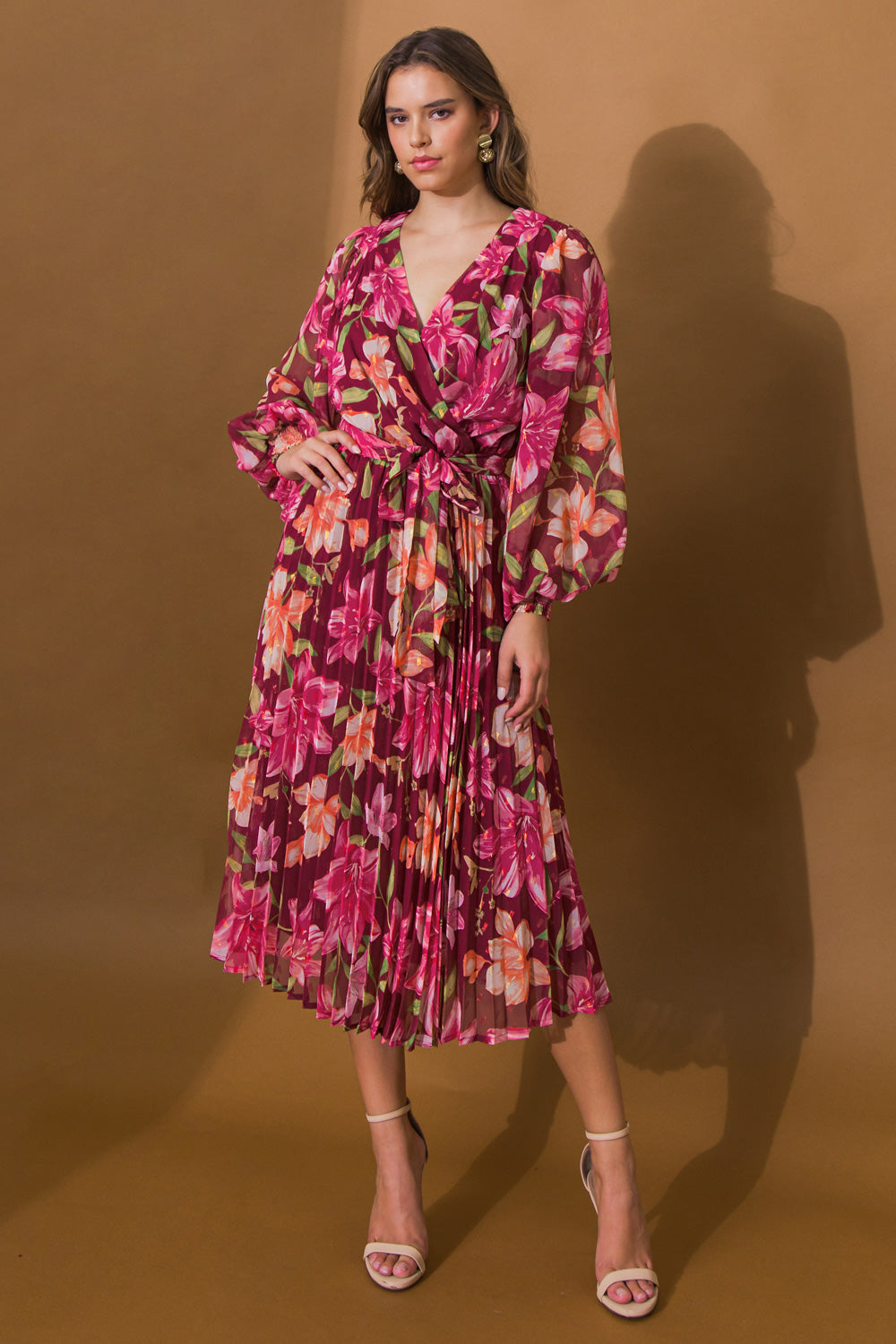 SUCH A BETTY FLORAL WOVEN MIDI DRESS