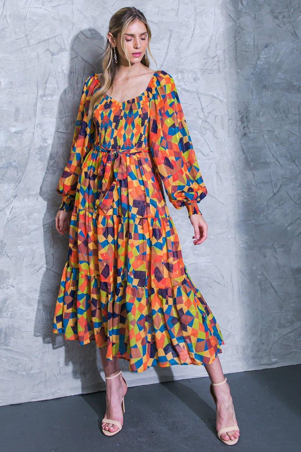 NOTHING WAS THE SAME WOVEN MIDI DRESS.