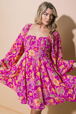 THRIVING ALL NIGHT WOVEN MINI DRESS.