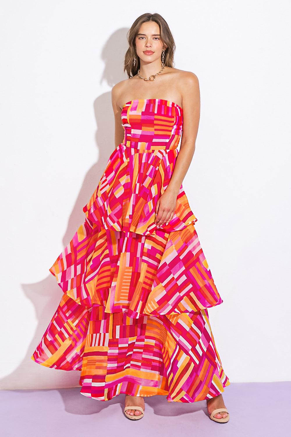 EVENING BREEZE WOVEN MAXI DRESS.