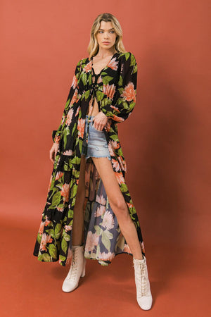 BEIN WITH THE BASICS WOVEN MAXI COVER UP.